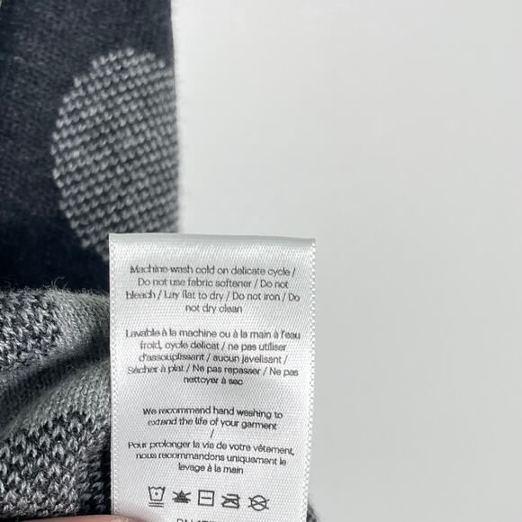 Krimson Klover Women's Size XS Wool Blend Dark Gray Polka Dot Mini Skater Skirt - Picture 6 of 6